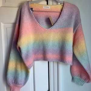 Rainbow cropped sweater